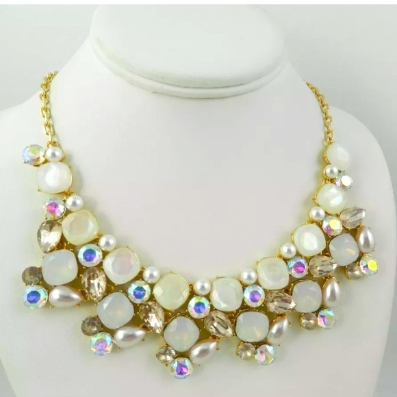 INC International Concepts Jewelry - INC Gold Tone Iridescent Stone Statement Necklace